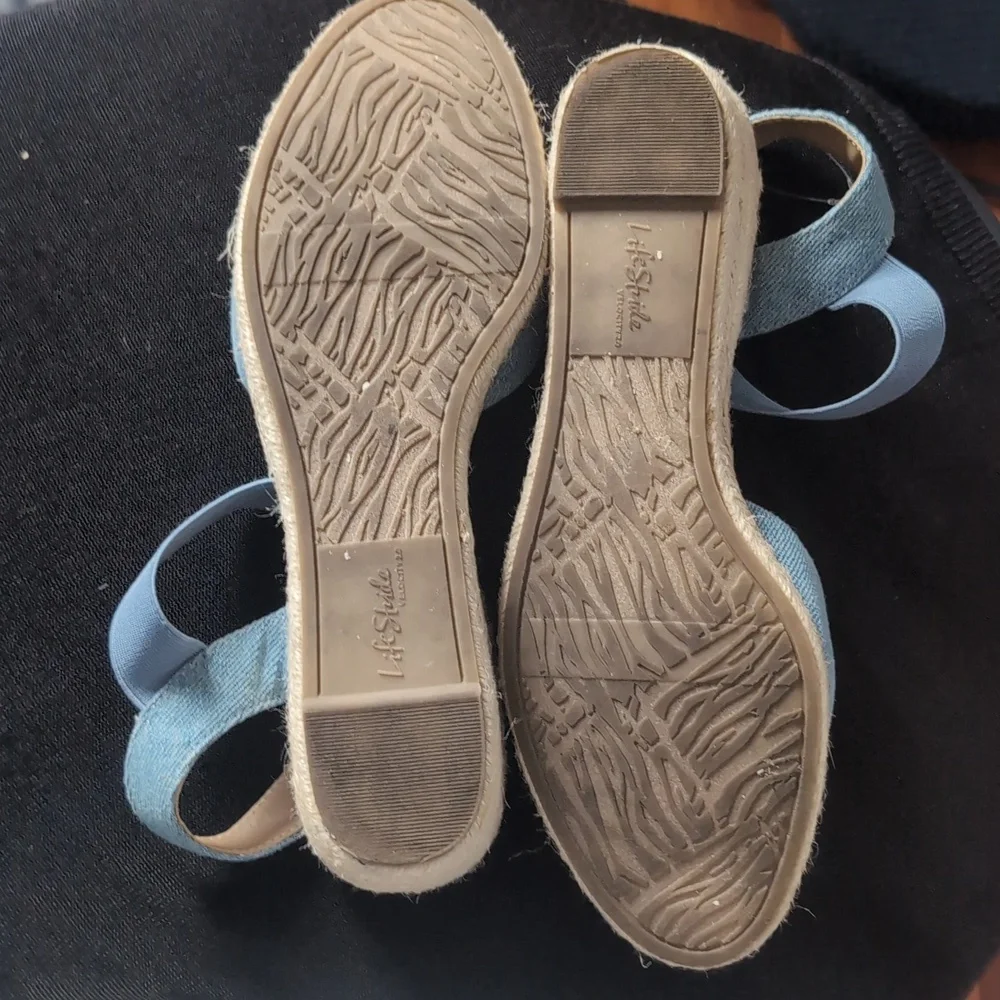 Life Stride Women's Denim Espadrilles Boho Size 8.5